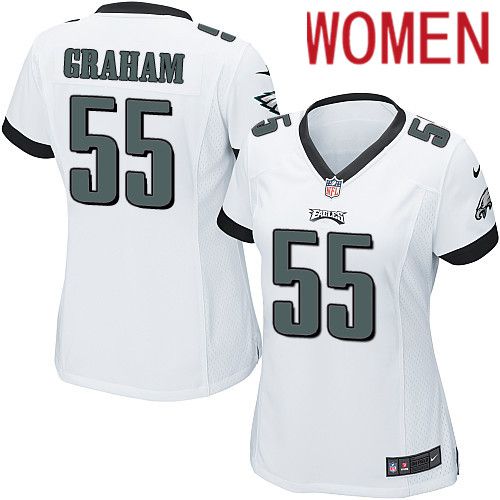 Women Philadelphia Eagles 55 Brandon Graham Nike White Game NFL Jersey